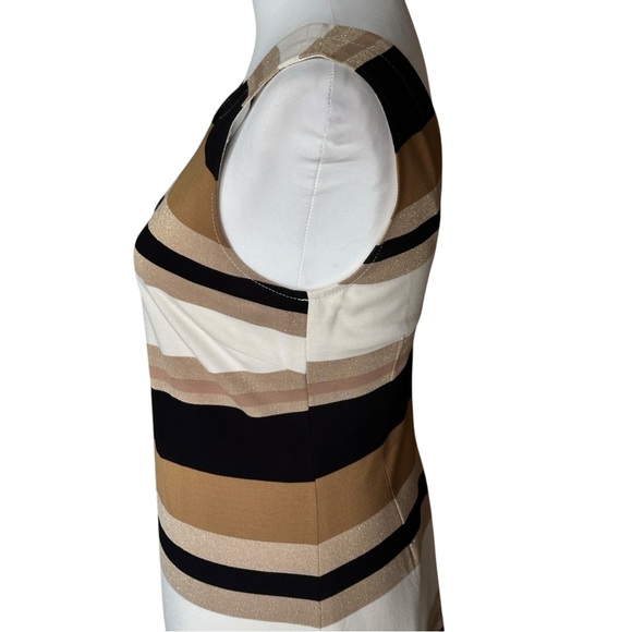 Banana Republic Dress Women’s Size 4 Black, White, Gold Striped - Picture 4 of 11